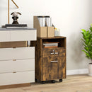 Cassettiera da Ufficio Portadocumenti con Serratura 39x40x65 cm in Legno Marrone
