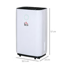 Deumidificatore d'Aria 20 Litri 395W 3 Modalità e 2 Velocità Bianco