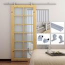 Kit Binario per Porta Scorrevole in Lega d'Alluminio 200x3.15x2.5 cm 