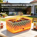 Barbecue Portatile a Carbone 45,5x29x21 cm con Ventilazione Integrata per Esterni in Metallo Verde Chiaro      