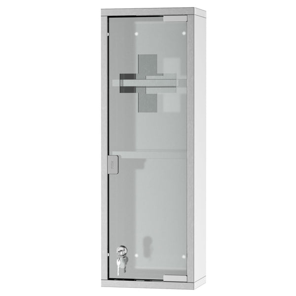 prezzo Armadietto per Medicinali 20x12x58 cm 3 Ripiani in Acciaio e Vetro Argento