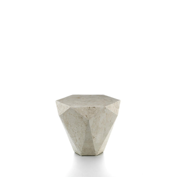 online Tavolino da Soggiorno 60x60x50 cm in Pietra Fossile Diamond small Beige