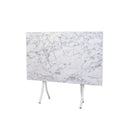 Tavolo pieghevole 60x90x75 cm marmo bianco e gambe bianco