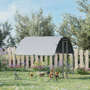 Recinto per Galline 280x190x197 cm con Tetto e Copertura Anti UV in Metallo Galvanizzato Argento      