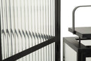 Lanterne Andromeda Tris 25,5x25x50 cm in Metallo e Vetro Nero      