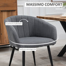 Set 2 Sedie Imbottite 62x56x76 cm in Tessuto Effetto Lino Grigio Scuro