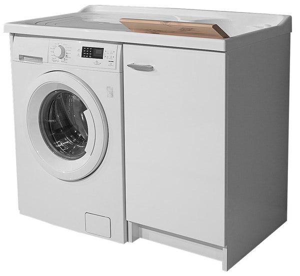 online Lavatoio e Coprilavatrice 109x60x89cm Asse in Legno Montegrappa Marella Bianco Destro con Cesto