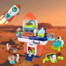 Playset Razzo Stazione Spaziale Giocattolo per Bambini Smontabile con Accessori      