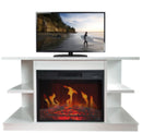 Camino Elettrico Mobile Porta TV Effetto Fiamma 2000W CheminArte TV Fuji Bianco