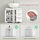 Mobile Sottolavabo Bagno 70x30x 64 cm con Armadietto in MDF Bianco      