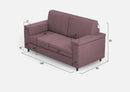 Divano 2 Posti 168x85x85 cm Marrak in Tessuto Prugna