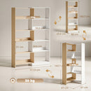 Libreria Angolare 67x67x163,7 cm a 5 Ripiani dal Design Modulabile e Salvaspazio in Legno Multicolore      