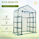 Serra da Giardino con Porta Avvolgibile 143x73x195 cm in Acciaio e PVC Verde