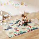 Tappeto Morbido per Bambini 196x176x1,5 cm Superficie Impermeabile in XPE a Tema Animali   