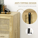 Mobiletto Basso 120x38x76,2 cm in Rattan Naturale