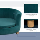 Divano per Cani Imbottito 65x64x37 cm in Tessuto Vellutato Verde