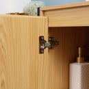 Mobiletto da Bagno 3 Ripiani e Armadietto 60x28x80 cm in Truciolato e Acciaio Legno e Nero