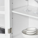 Mobile da Cucina Credenza con Ante e Cassetti 68x39,5x170 cm in Legno Bianca