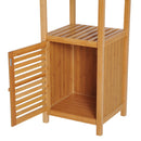 Mobile a Colonna da Bagno in Bambù 36x33x140 cm 4 Ripiani 1 Anta  Malmo