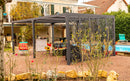 Pergola da Giardino 3,6x6 m in Alluminio con 5 Pannelli Moucharabieh Grigio Antracite 