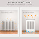 Copritermosifone a Doghe 60x18x84 cm in MDF e Acciaio Bianco