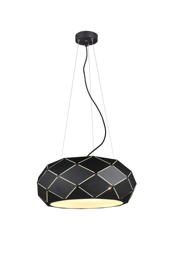 sconto Lampada a Sospensione da Interno E27 in Metallo Nero Opaco