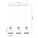 Lampada Moderna di Design a Sospensione 3 Luci in Metallo Bianco Ø13x16x55 cm 