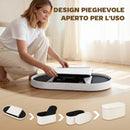 Pouf Contenitore Pieghevole 76x38x35 cm con Vano da 72L e Rivestimento in Velluto Crema      