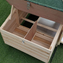 Pollaio con Area di Corsa per Esterno con 2 Nidificazioni in Legno 196x73.5x98 cm 