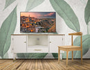 Mobile TV Matera 117x60x40 cm in Legno MDF e Ferro Bianco/Marrone