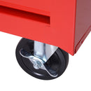 Carrello Porta Attrezzi 69x33x75 cm con 7 Cassetti Tappetini in EVA Serratura e 2 Chiavi Ruote con Freno in Acciaio Rosso      