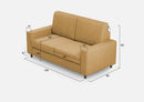 Divano 2 Posti 168x85x85 cm Sakar in Tessuto Ocra
