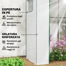 Serra per Piante 196x77x197 cm con 2 Finestre Laterali a Rete e Ingresso Avvolgibile in PE e Acciaio Bianco      