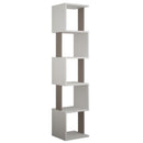 Libreria Moderna 161x35x30 cm Scaffale Modulare 5 Ripiani in MDF Bianco e Tortora      