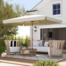 Ombrellone da Giardino e da Esterno Inclinabile 2x3 m in Poliestere UV 50+ Beige      