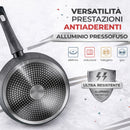 Set 24 Pezzi Batteria di Pentole Manici Removibili Rubino Suprem in Alluminio Pressofuso Grigio      