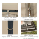 Gazebo da Giardino 3,98x2,98m con Zanzariere in Alluminio e Acciaio Cachi