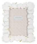 Cornice Palm Leaf 22,7x1,5x28 cm in Resina e Vetro Bianco      