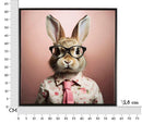 Dipinto su Tela Laccato Bunny con Cornice 62,5x2,8x62,5 cm in Metallo e Abete e Tela      