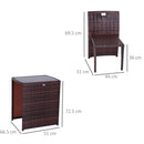Set Tavolino e 2 Sedie da giardino in Rattan Sintetico e Ferro Marrone e Nero 