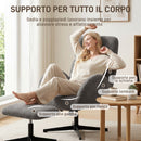 Poltrona Girevole 71x70x100-108 cm con Poggiapiedi con Poggiatesta Regolabile Funzione Dondolo in Velluto Grigio      