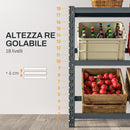 Scaffale Autoportante a 3 Livelli Ripiani Regolabili per 6 Casse di Bevande 110x30x110 cm Grigio