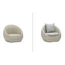 Set 4 Pezzi Salotto da Giardino 4 Posti Santorini con Divano 2 Poltrone e Tavolino in Polyrattan Grigio  