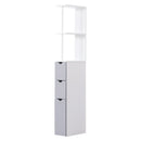 Mobiletto a Colonna da Bagno Salvaspazio in Legno Bianco 15x33x136 cm 