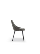 Set 4 Sedie Kira 51x59x85 cm in Tessuto Easy-Clean Grigio Scuro       
