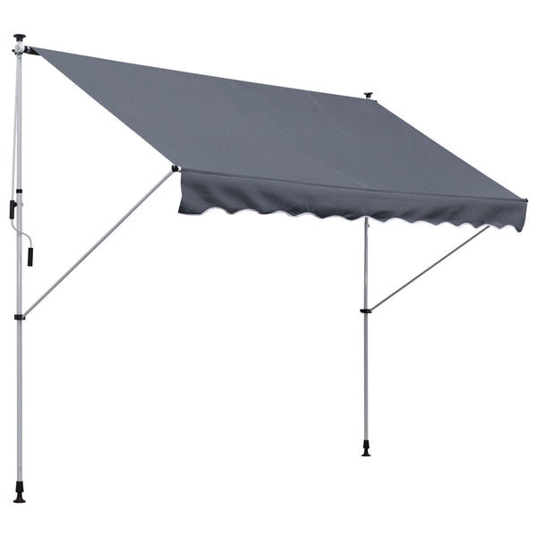 Tenda da Sole a Muro 300x150 cm in Metallo e Poliestere Grigio sconto