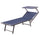 Lettino Mare con Parasole Richiudibile 181x71,5x38,5 cm in Alluminio PVC e Poliestere Blu Navy Riccione