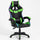 Sedia da Gaming con Led RGB Altezza Regolabile 106-116 cm in Pelle PU Verde e Nero