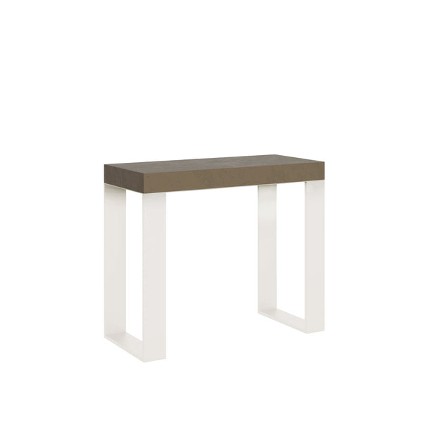 Consolle Allungabile 90-300x40x77 cm Tecno Tortora Telaio Bianco acquista