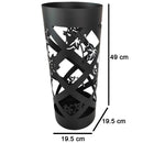 Portaombrelli da Ingresso Design Floreale 19,5x19,5x49 cm in Ferro Nero 